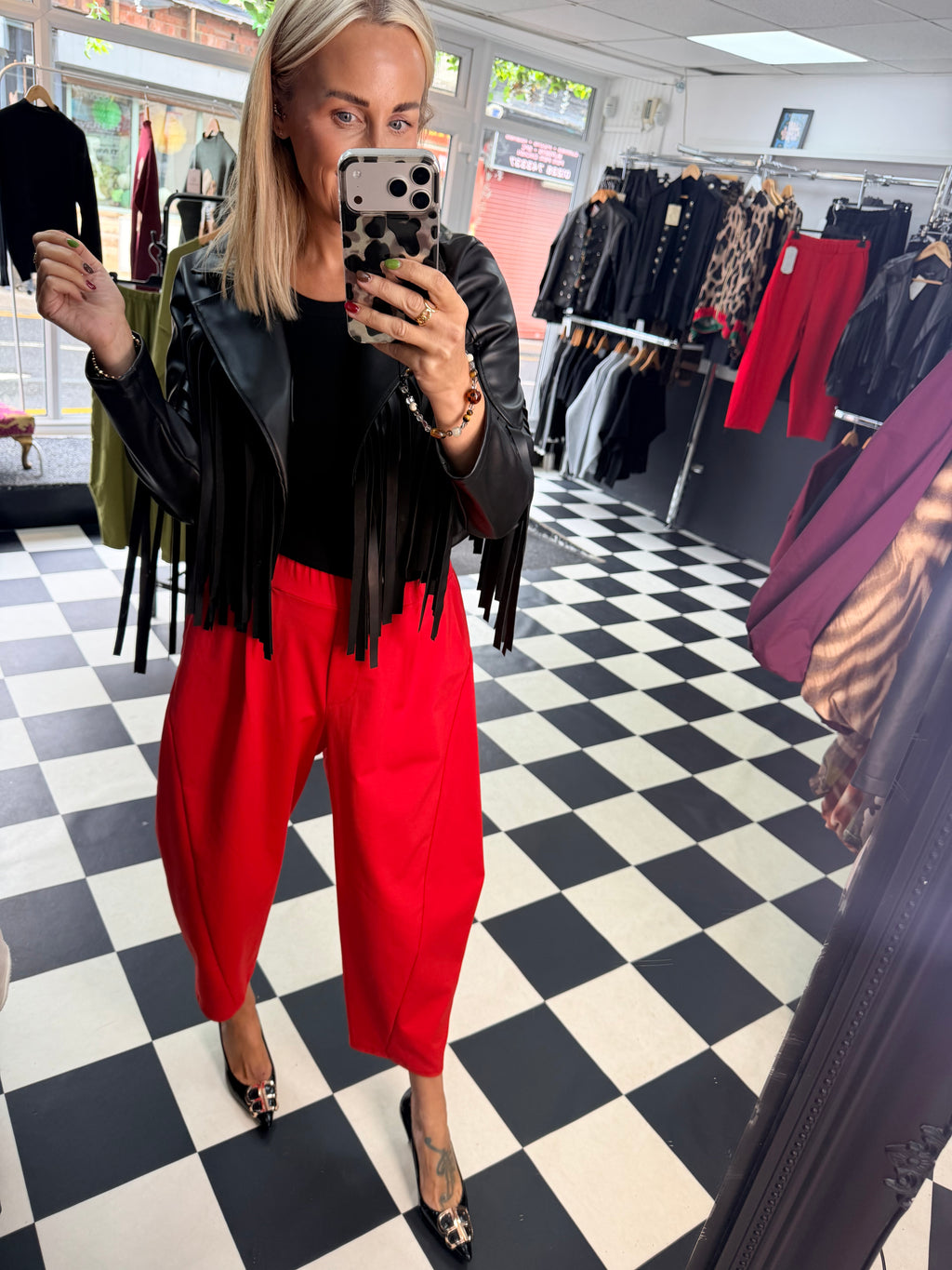 PU Fringed Jacket