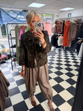 Camo Denim Military Jacket Dark Khaki