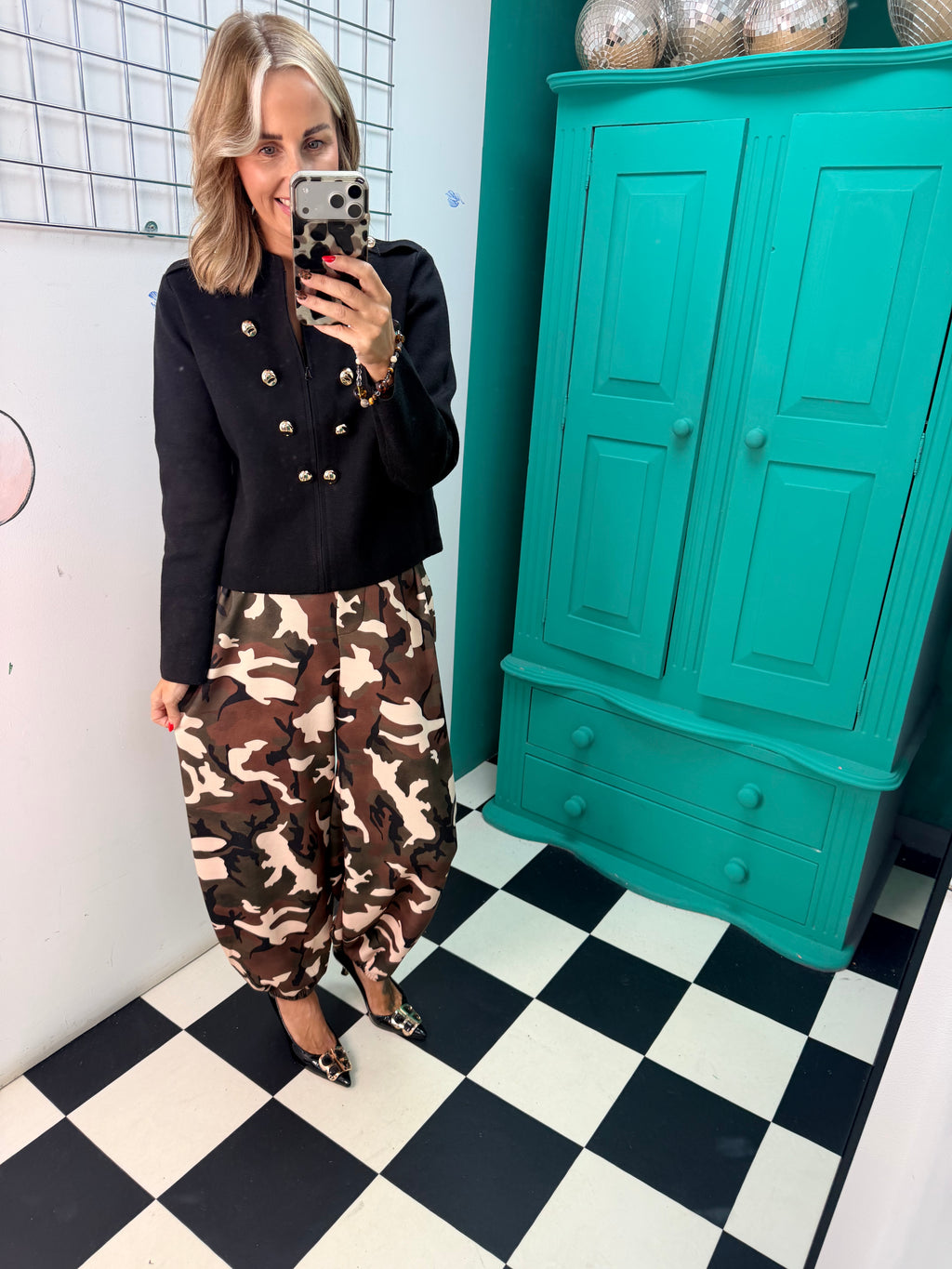 The Portia Military Style Cardigan Jacket Khaki (Copy)