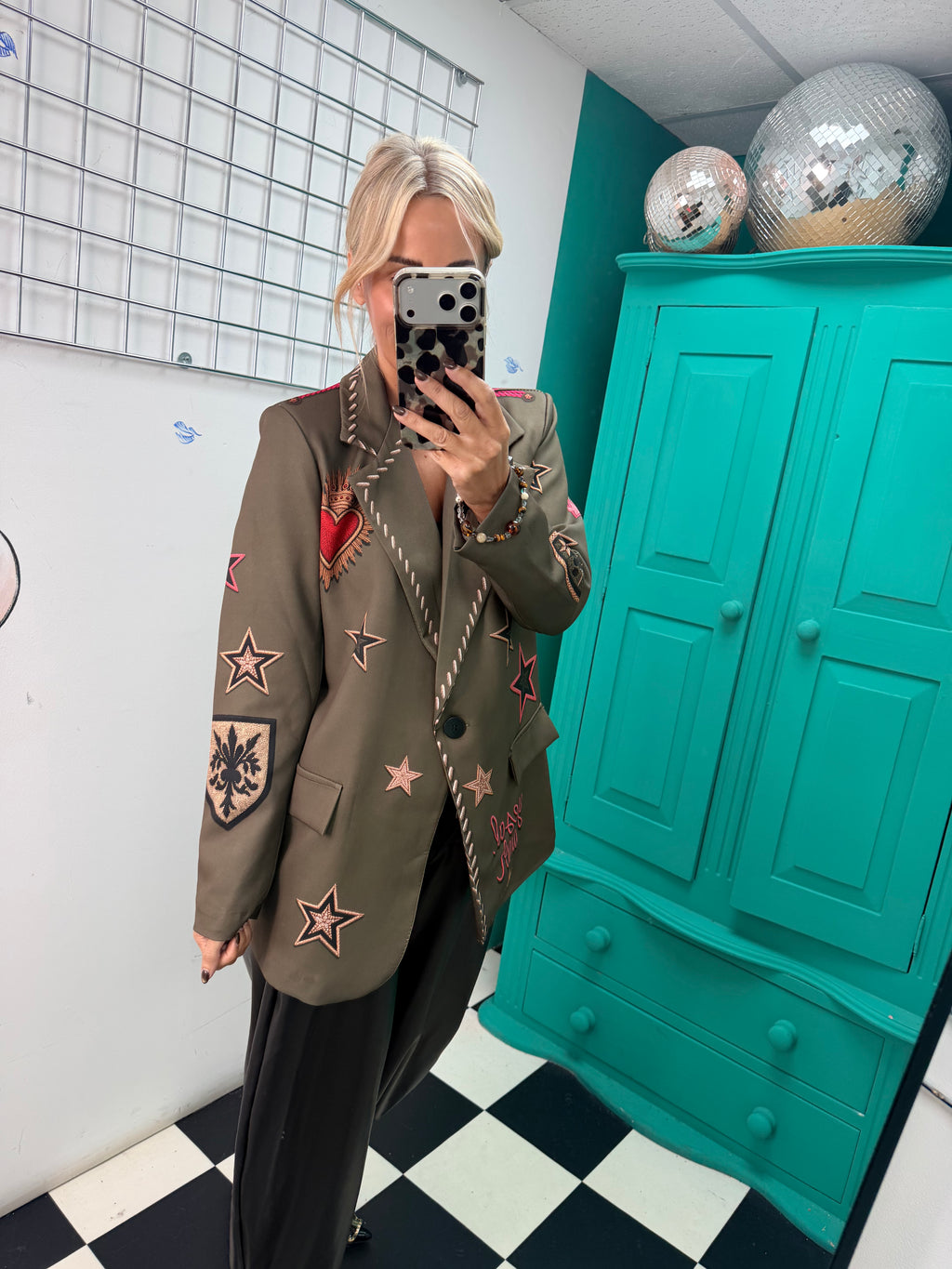Amor Khaki Heart & Star Blazer