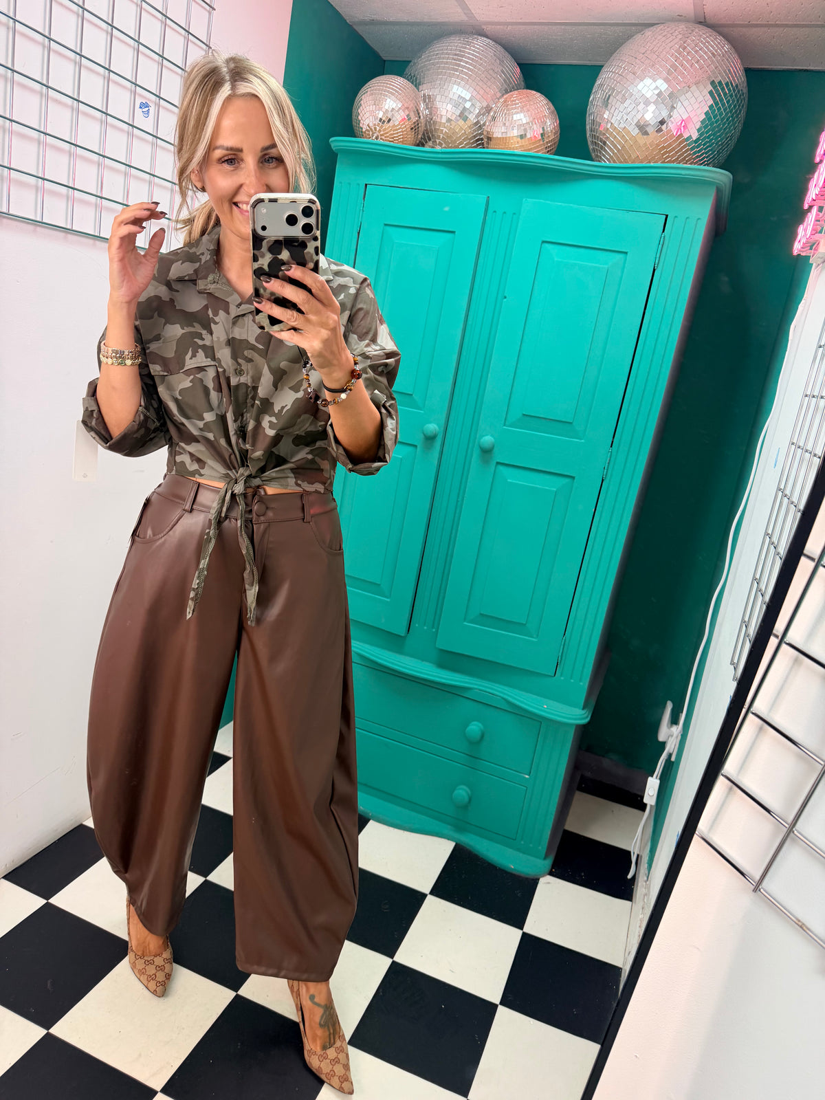 The Camo Crush Tie-Front Shirt Dark Special Buys