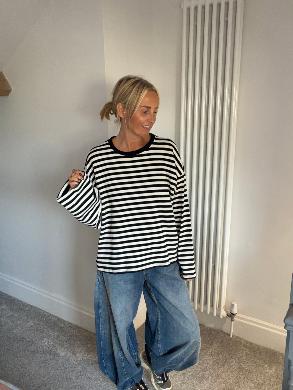 Weekend slouch stripe Black and White Special Buy