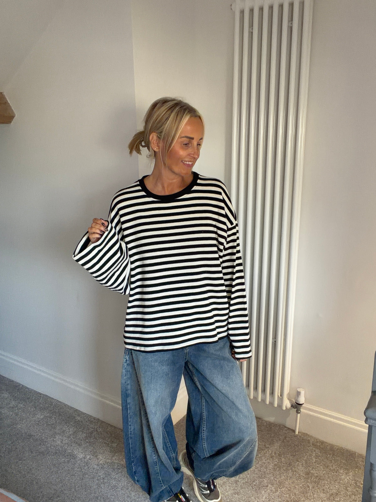 Weekend slouch stripe Black and White Special Buy