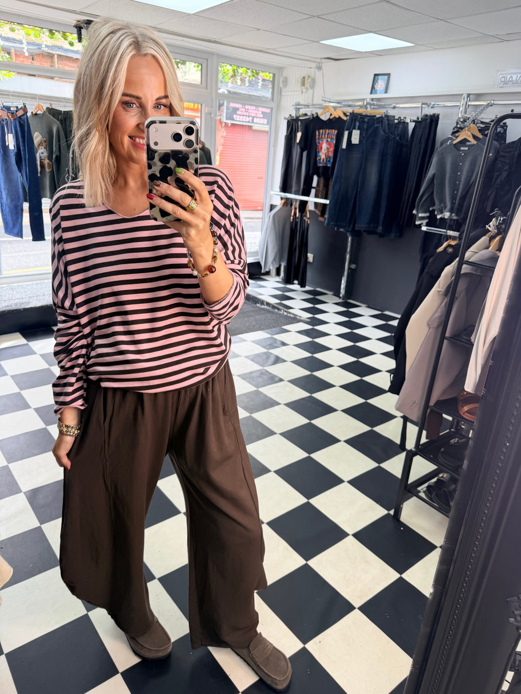 Basic Stripe - Pink and Chocolate