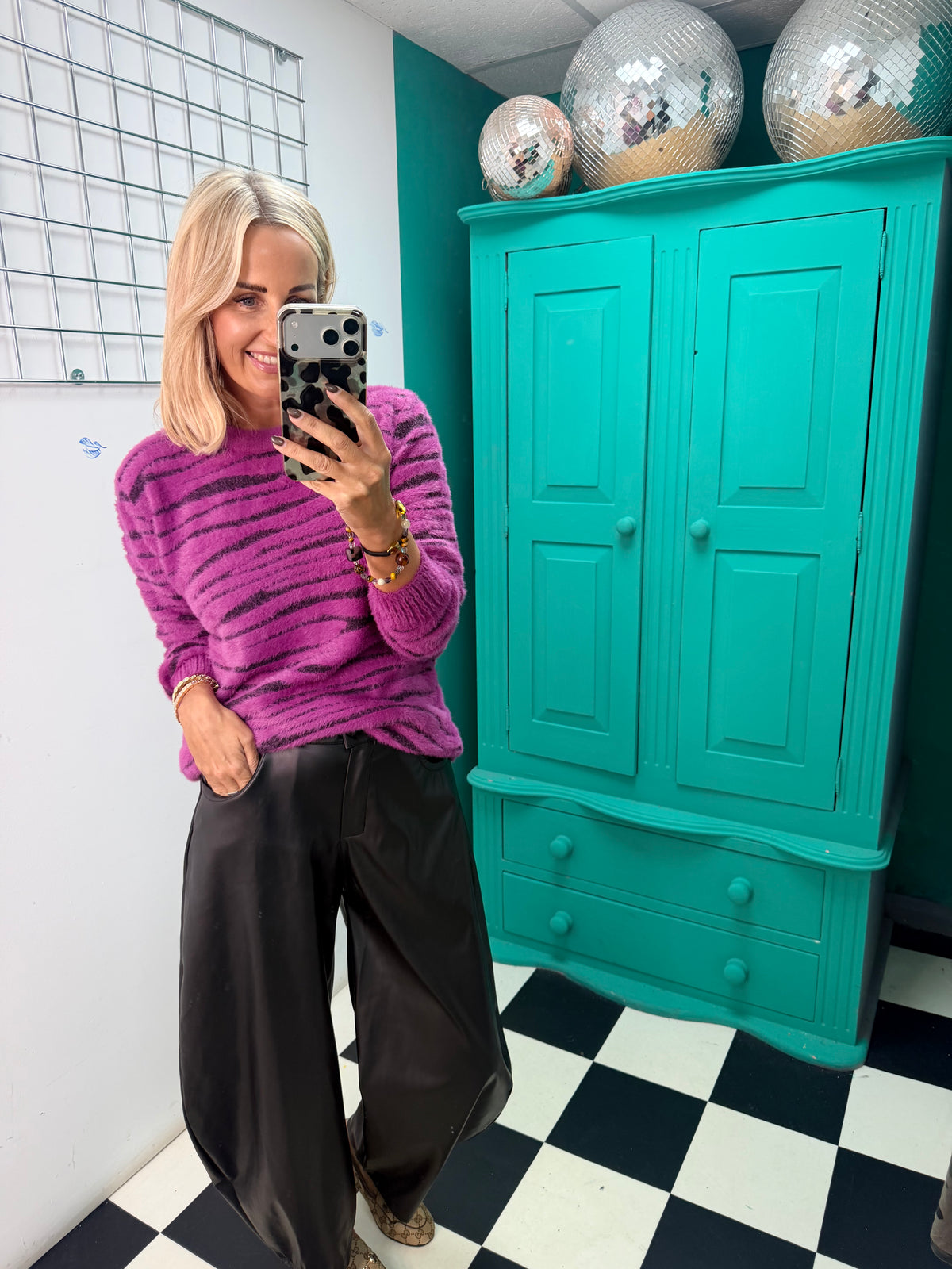 Soft touch Zebra jumper Raspberry Special buy