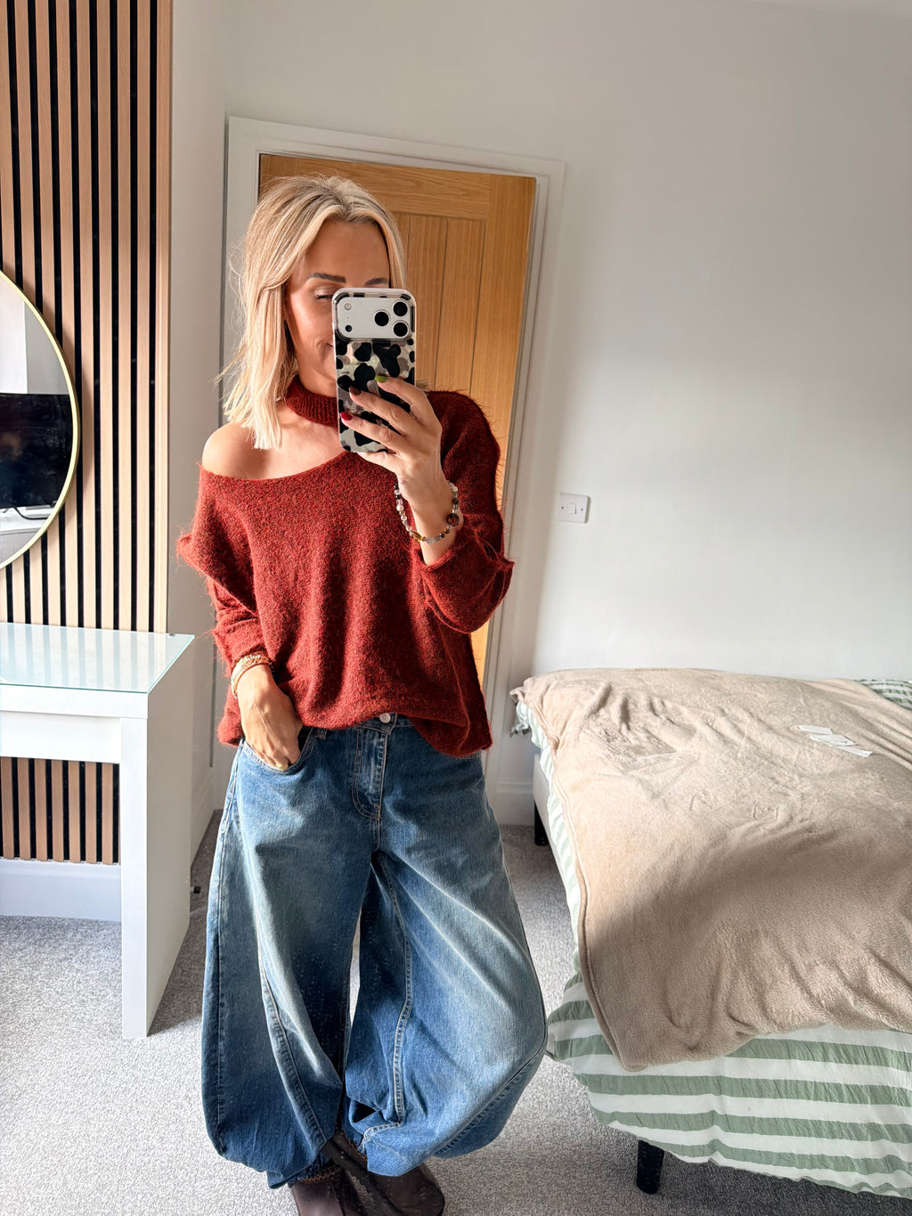 Slash Neck Jumper Pumpkin