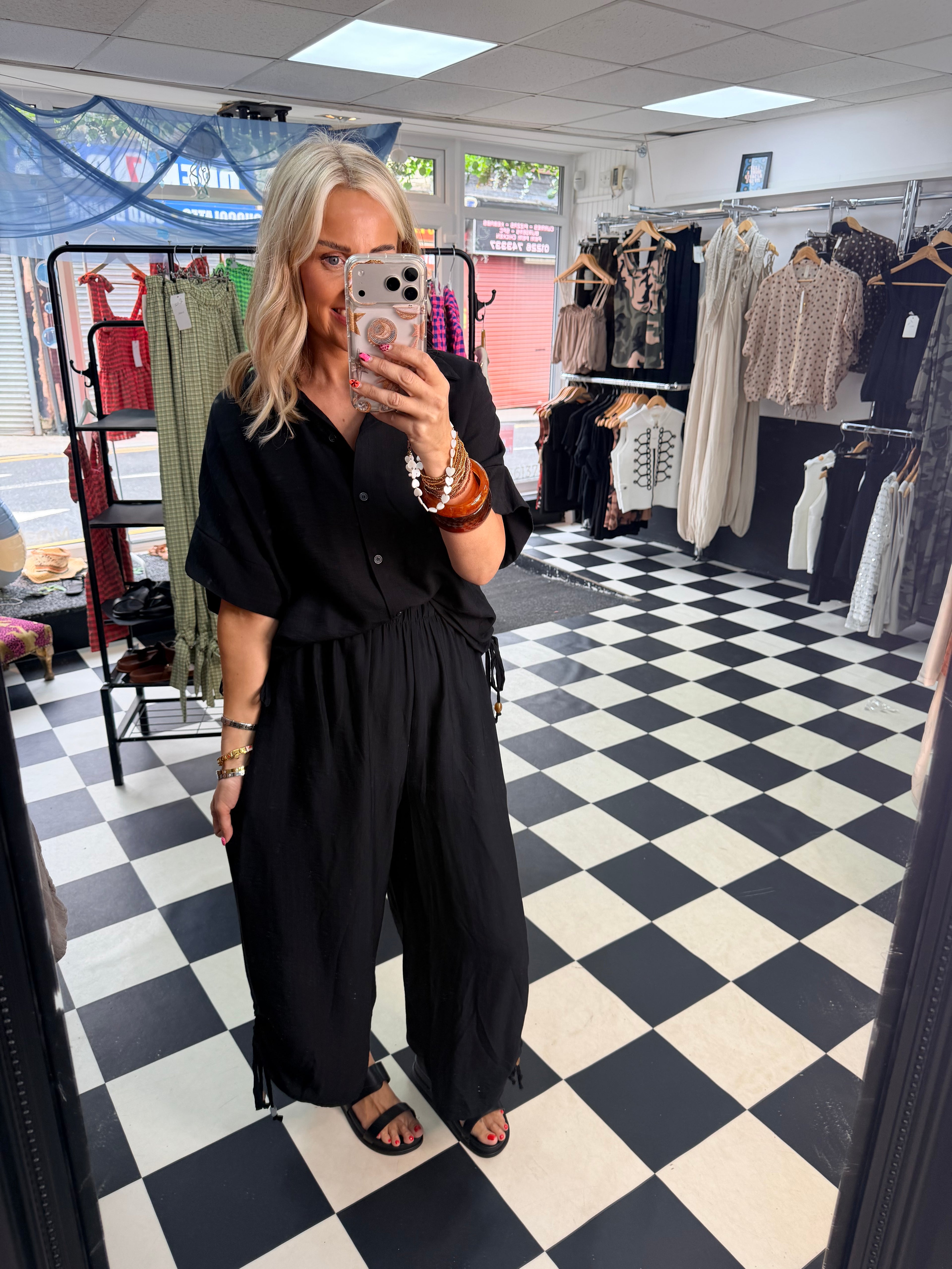 Beaded Co Ord Black