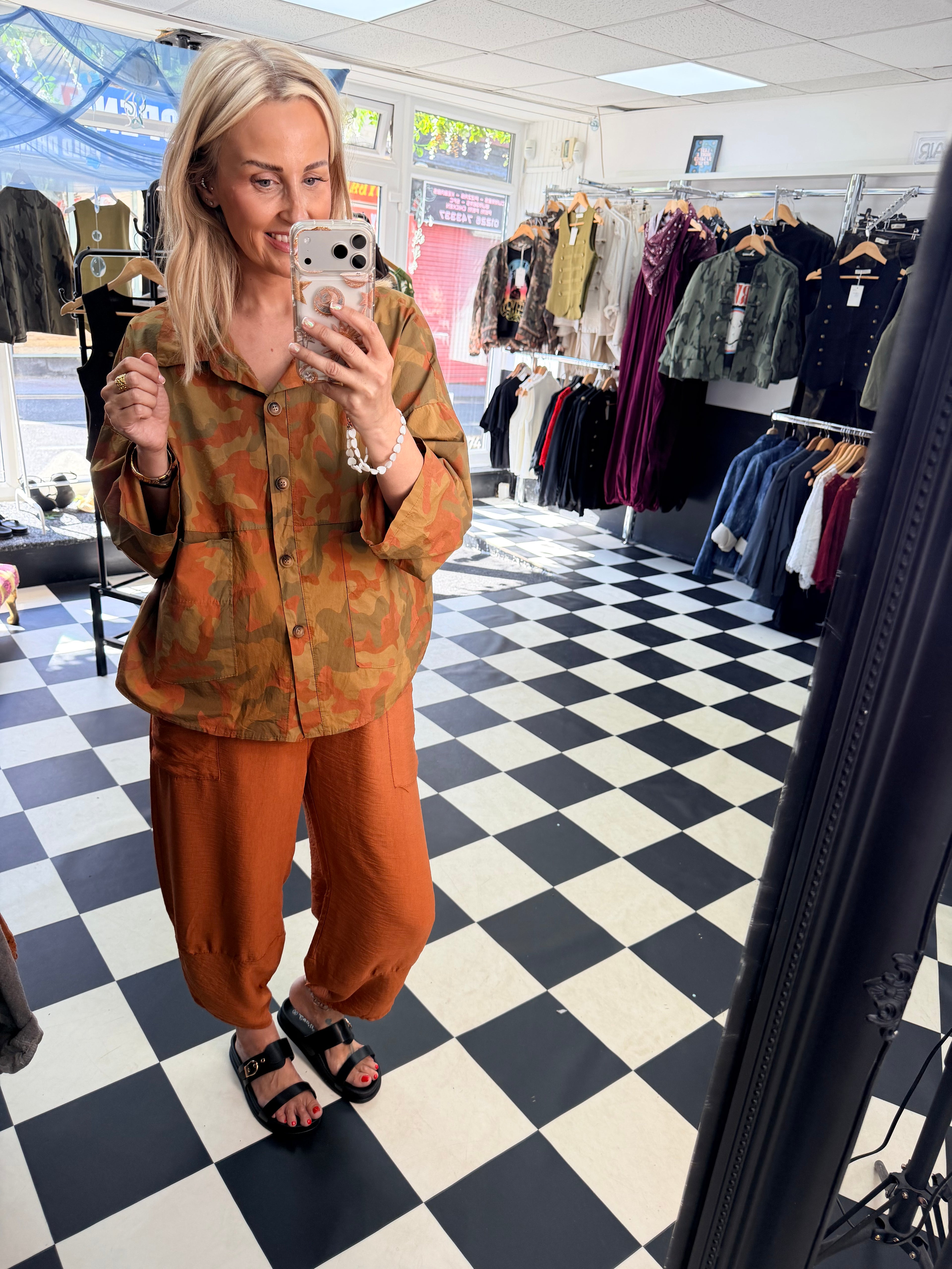 Camo Shacket Rust