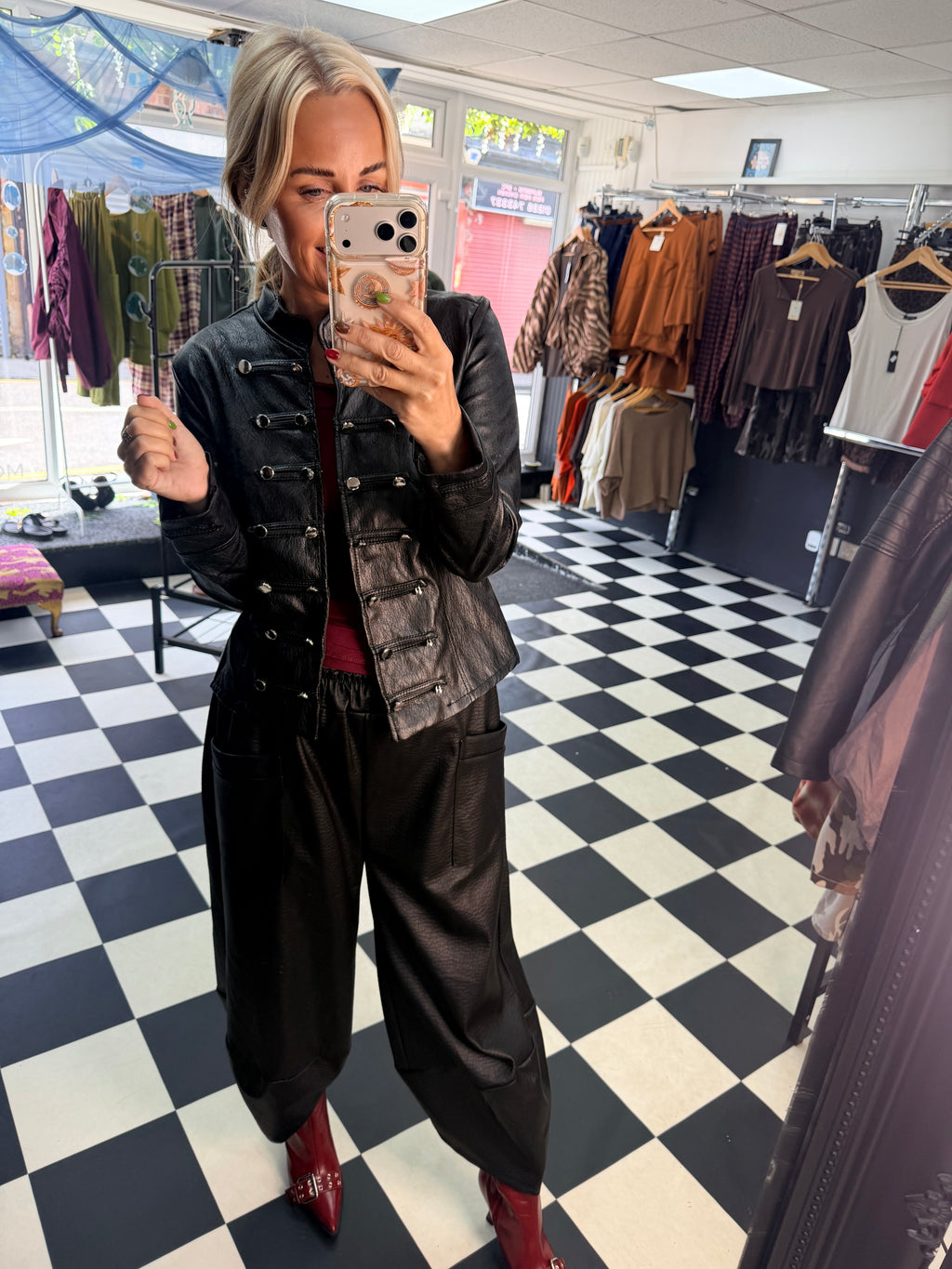 Fitted Military Jacket - Black Size 8-12