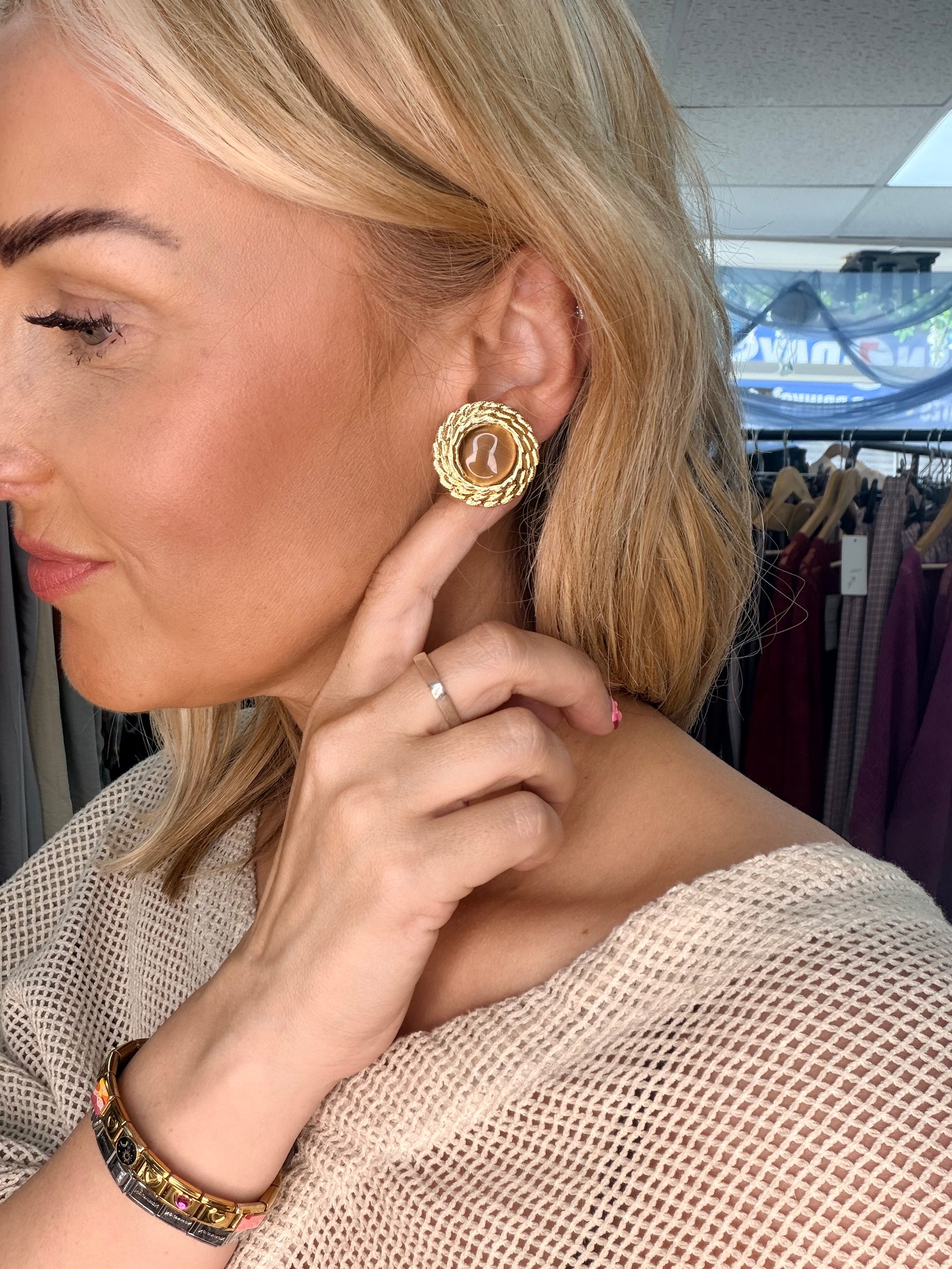 Chocolate Circle Earrings