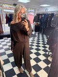 Slouchy Long Sleeve Top Chocolate