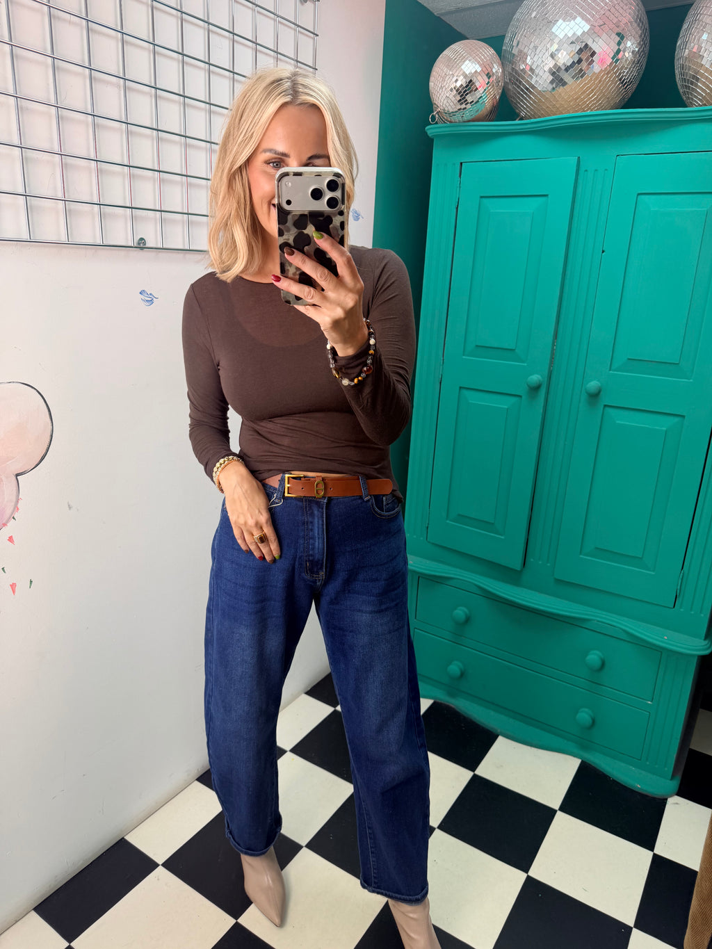 Cashmere Blend Basic Top Chocolate