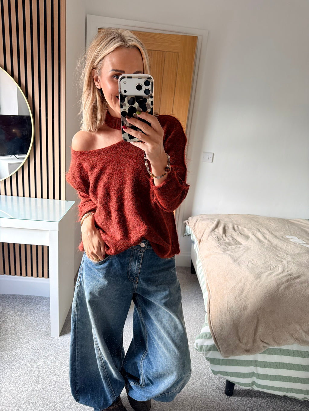 Slash Neck Jumper Pumpkin
