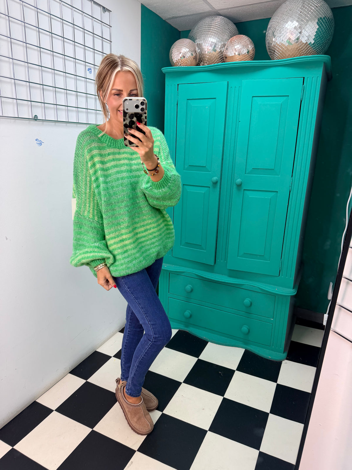 Colour Crush Stripe Jumper Green