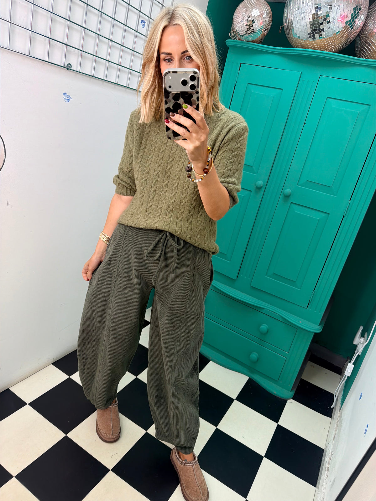 Cable Knit Jumper Khaki