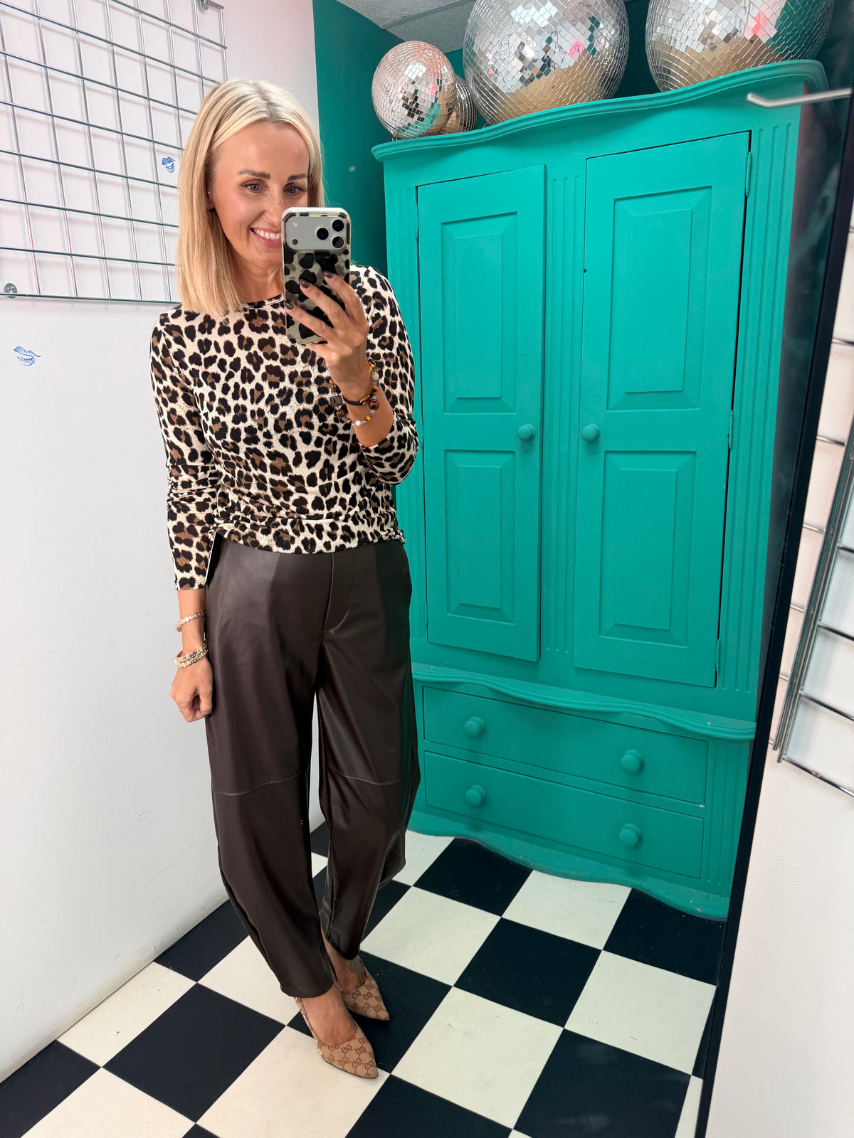 Leopard Cashmere Blend Top