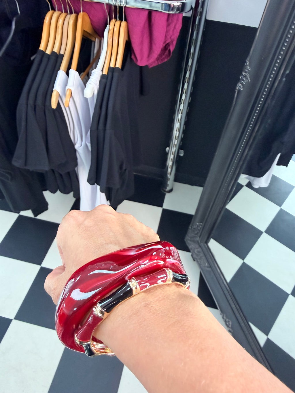 Thin Bangle Wine and Black