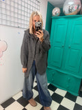 Chunky Hooded Cardigan Grey