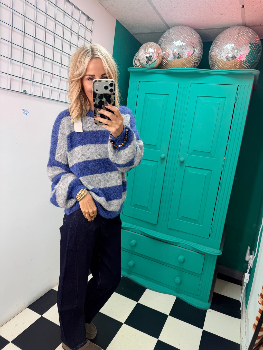 Chunky stripe knit - Blue and Grey