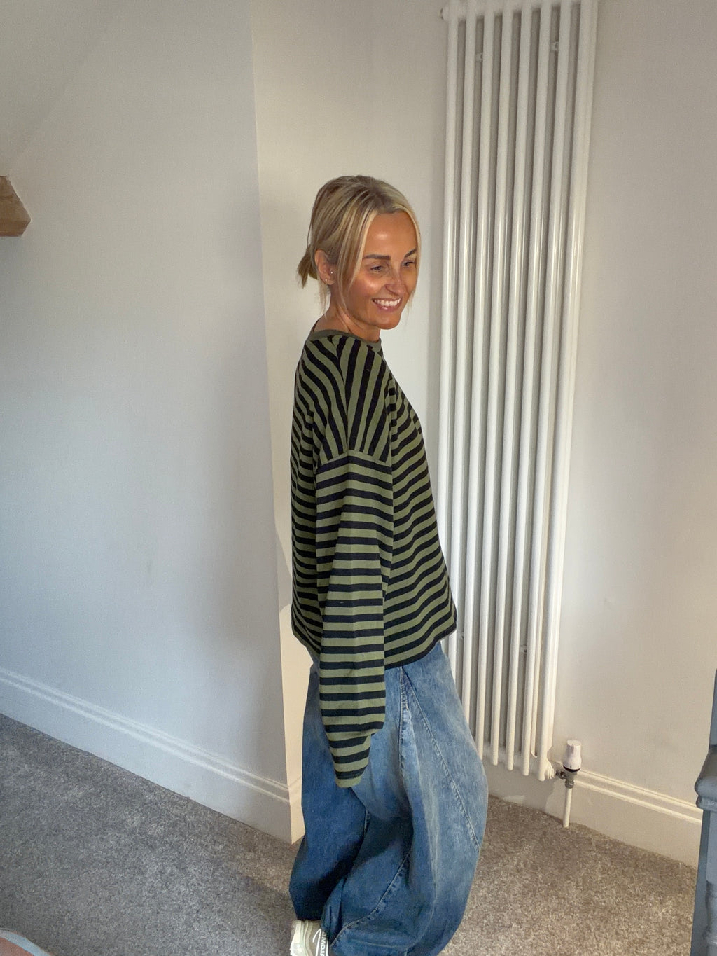 Weekend slouch stripe Khaki and Black Special Buy