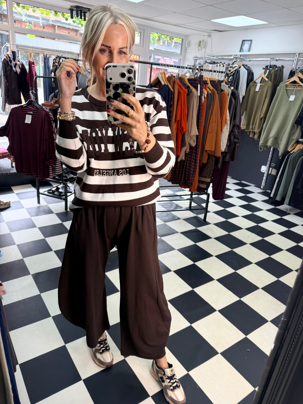 Stripe NY Jumper Chocolate
