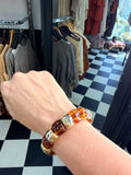 Amber and gold thin bracelet