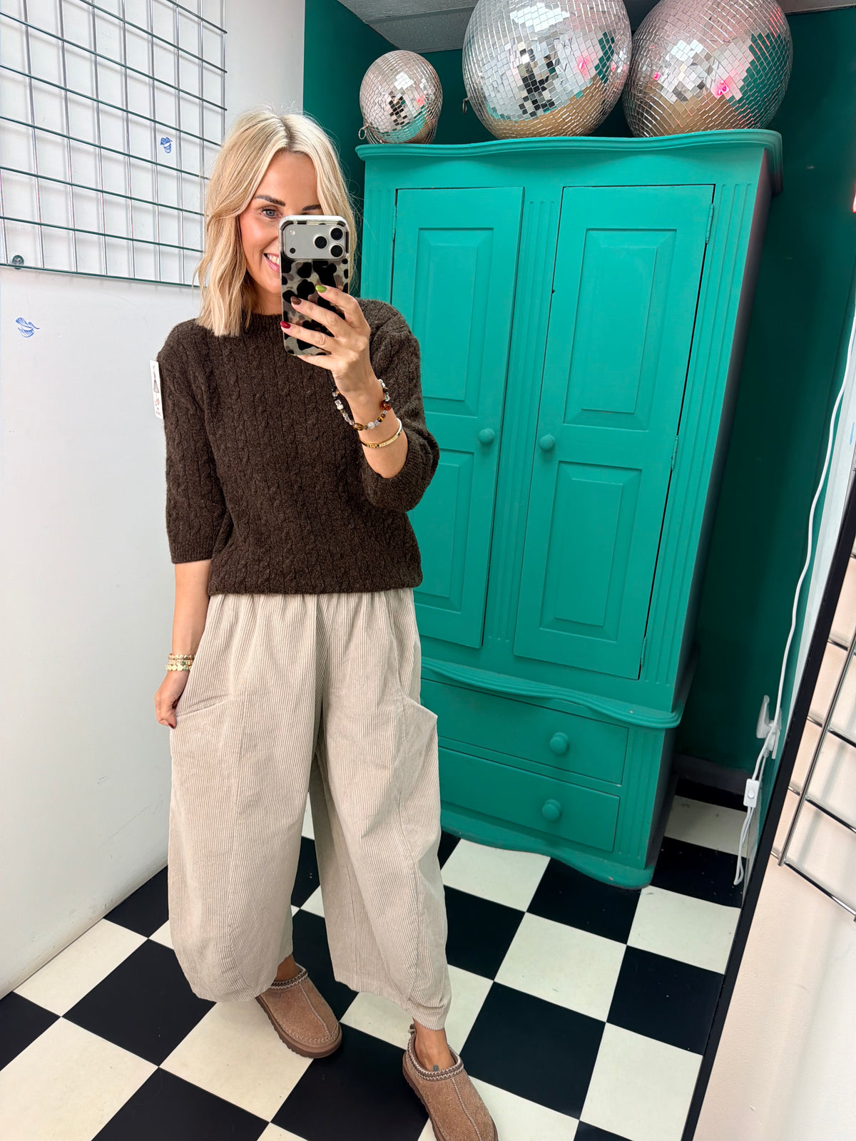 Cable Knit Jumper Chocolate