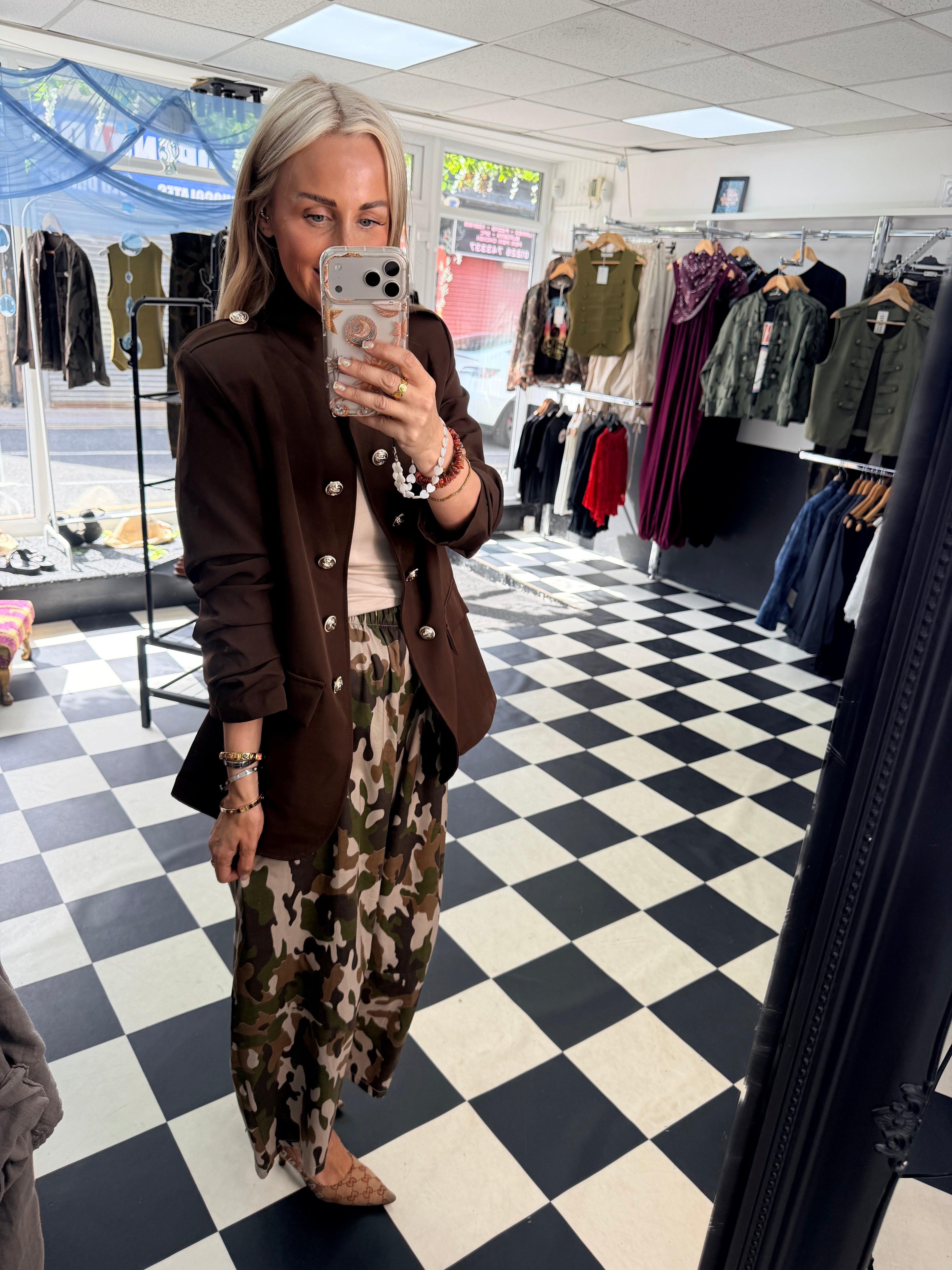 Military blazer chocolate