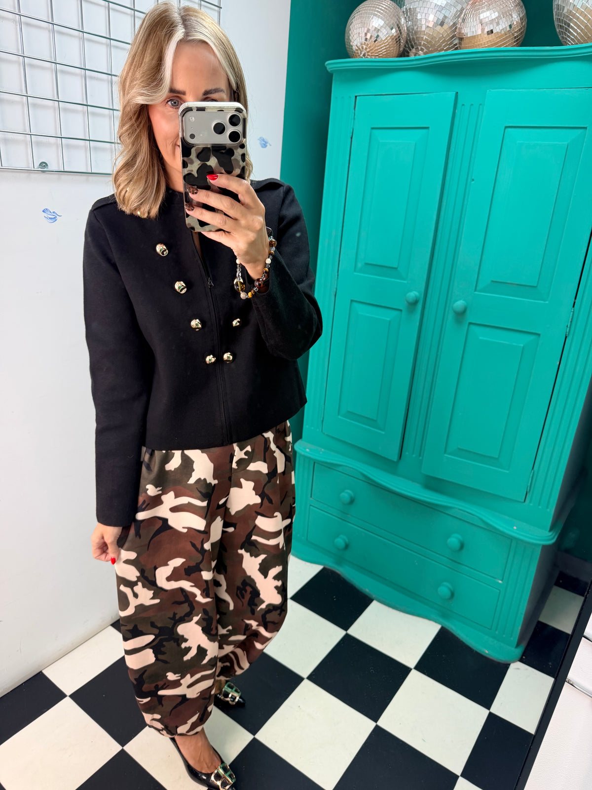 The Portia Military Style Cardigan Jacket Khaki (Copy)