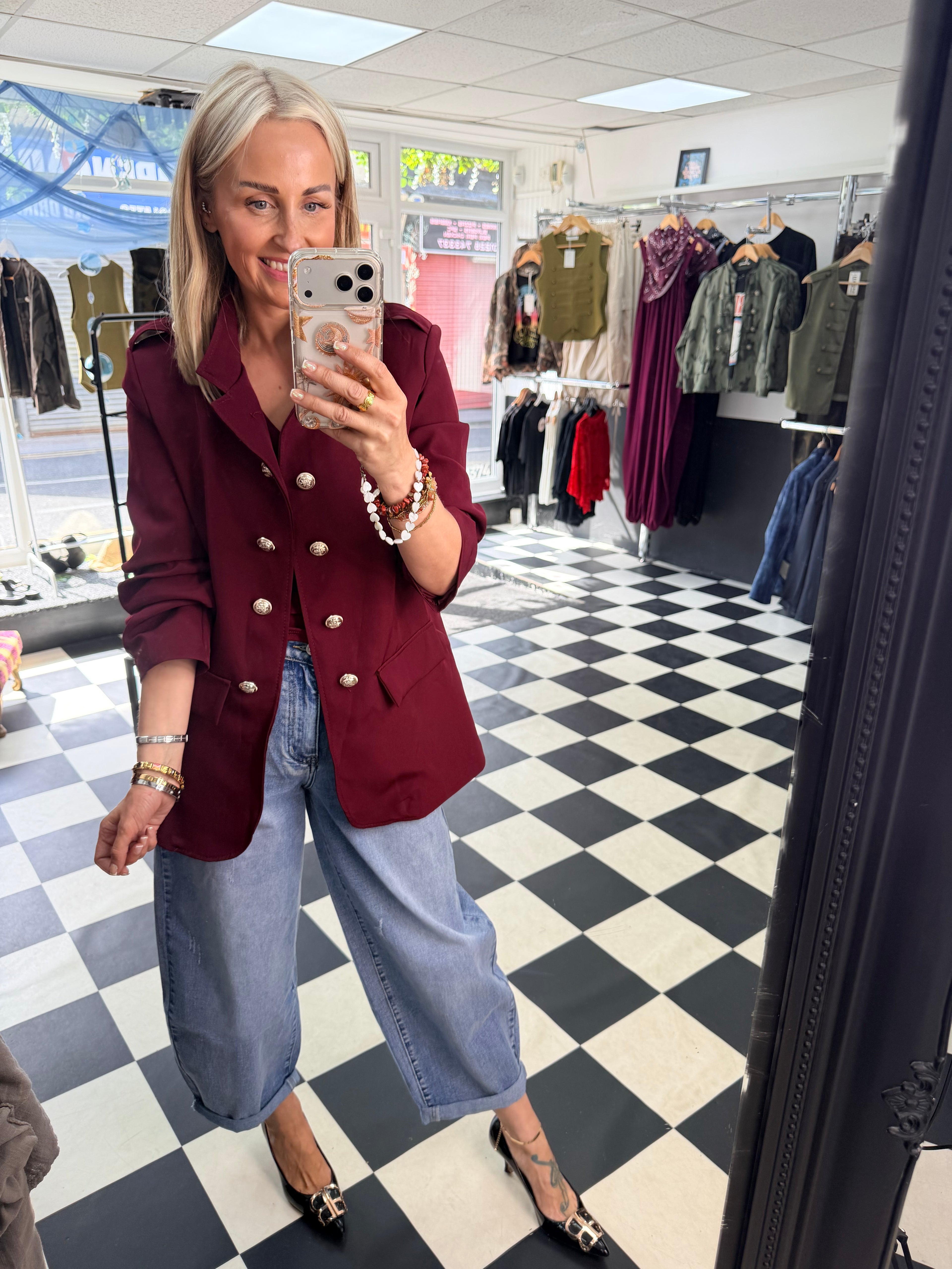 Military blazer Wine
