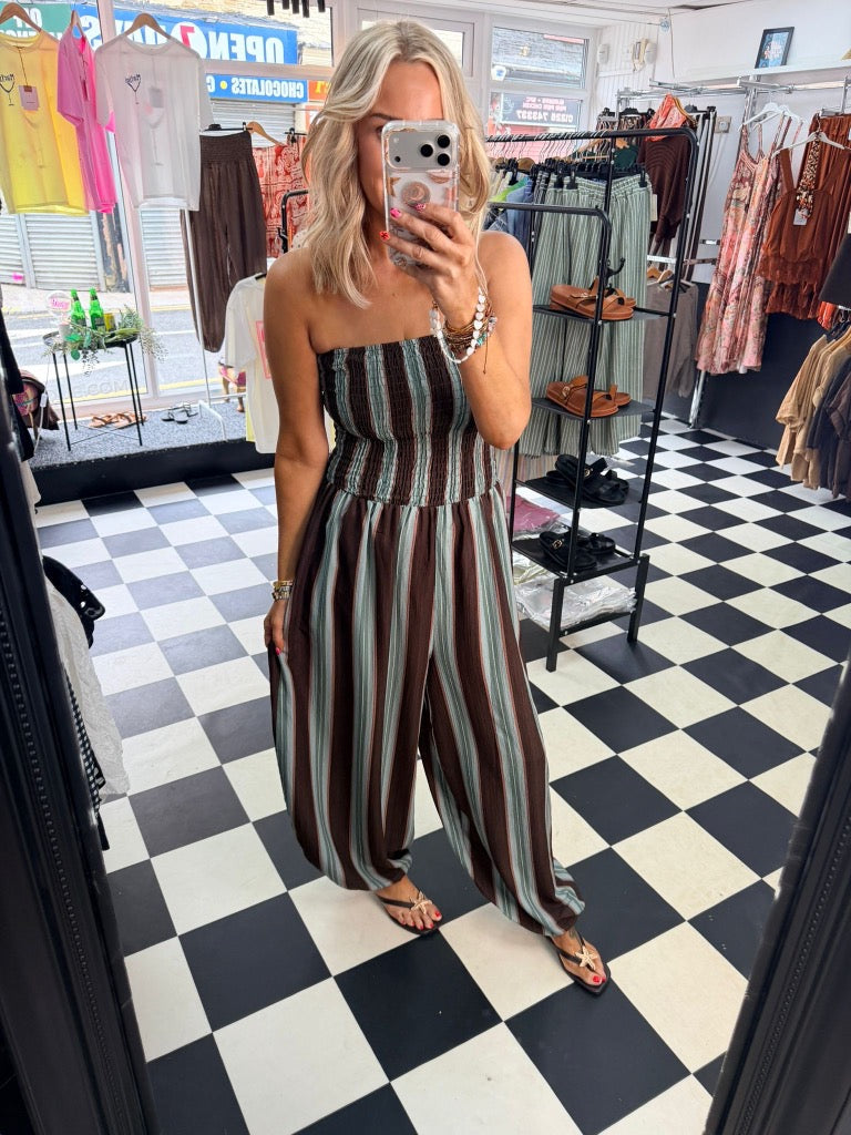Indigo Jumpsuit Green / Chocolate