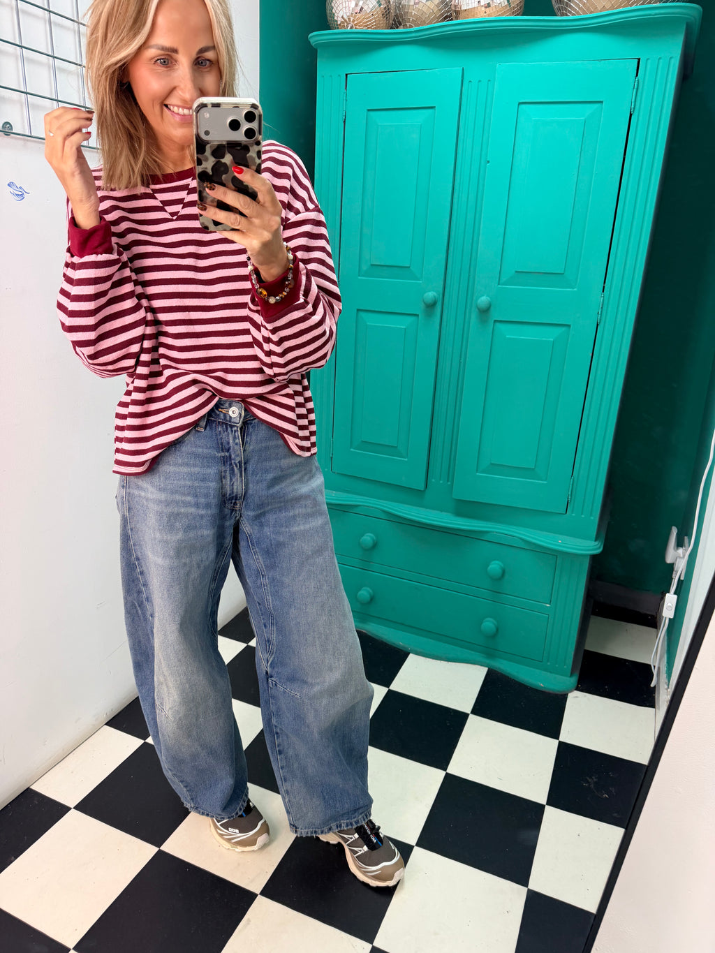 Weekend V Stripe Special Buy Wine and Pink