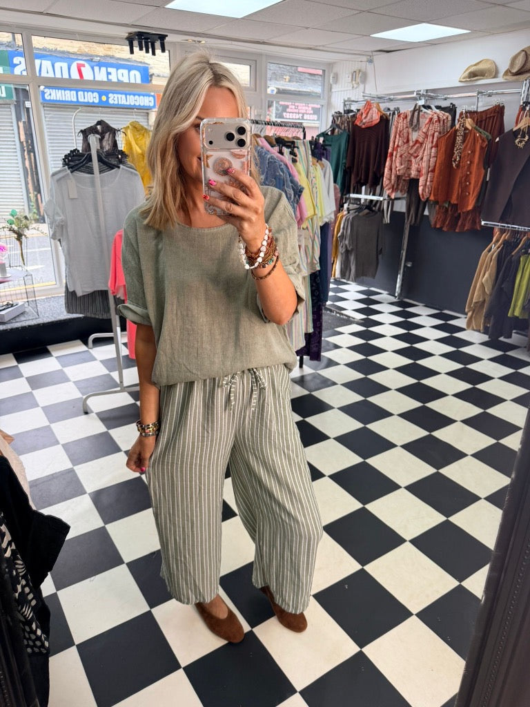 Billy Cropped Trousers Green