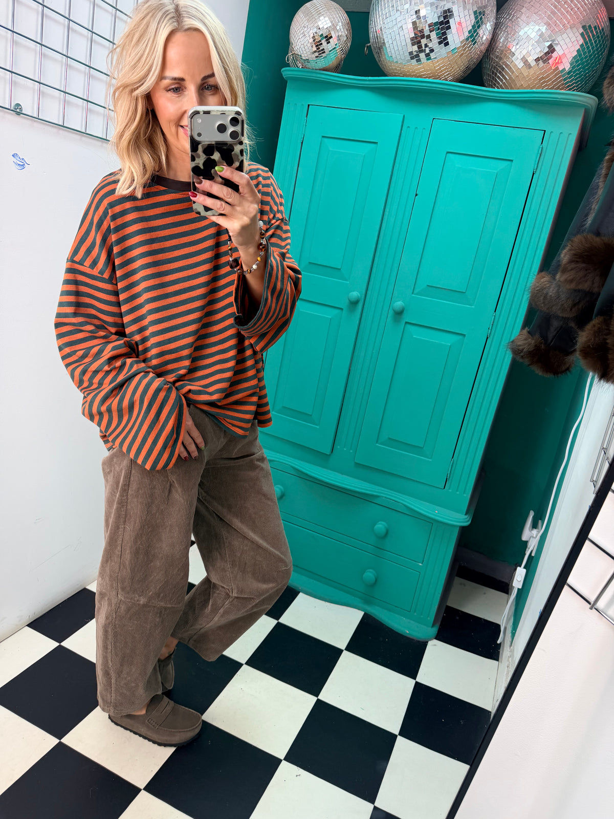 The cosy stripe - Orange and Green