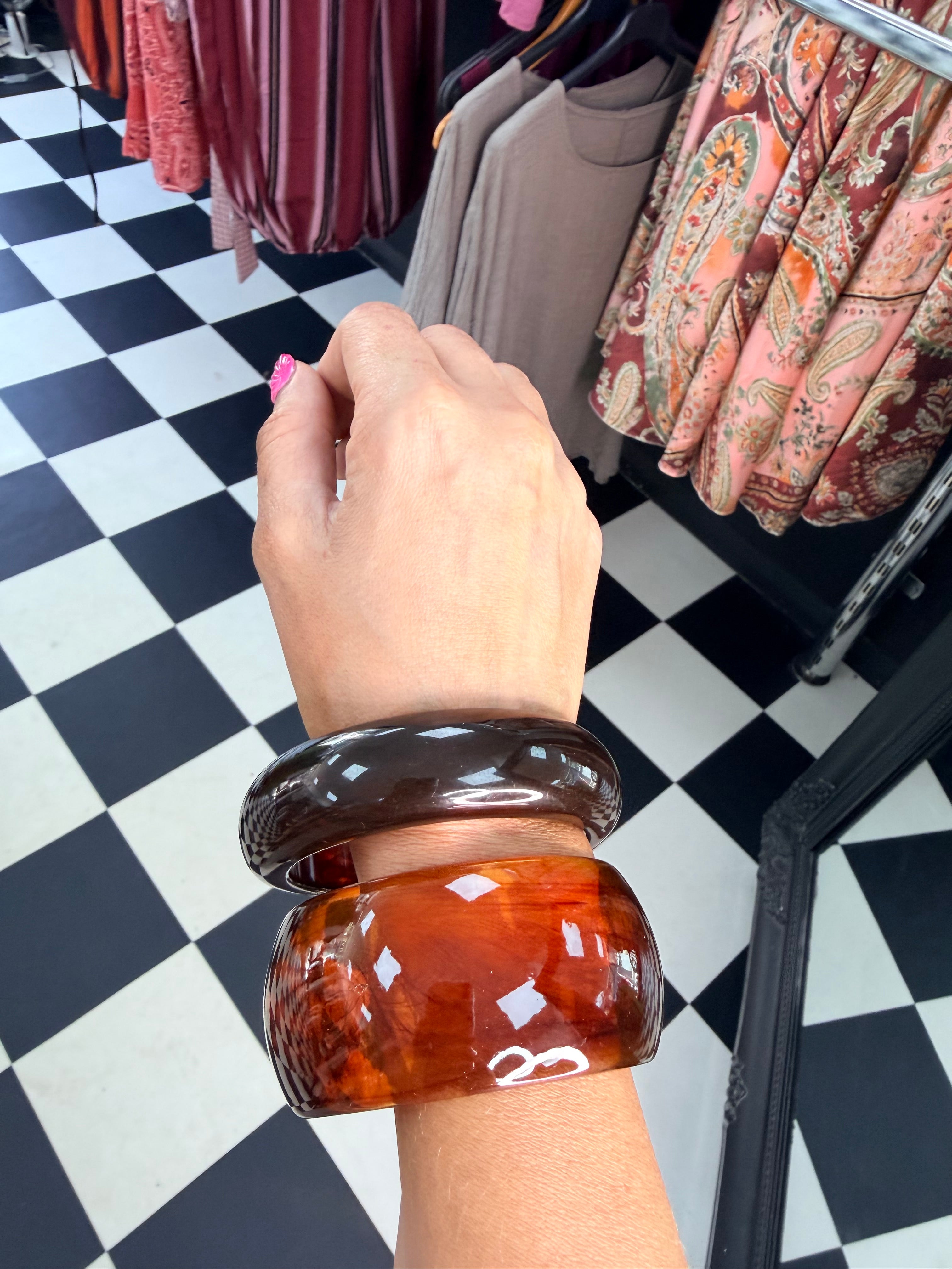 Chunky Bangle Thin Chocolate