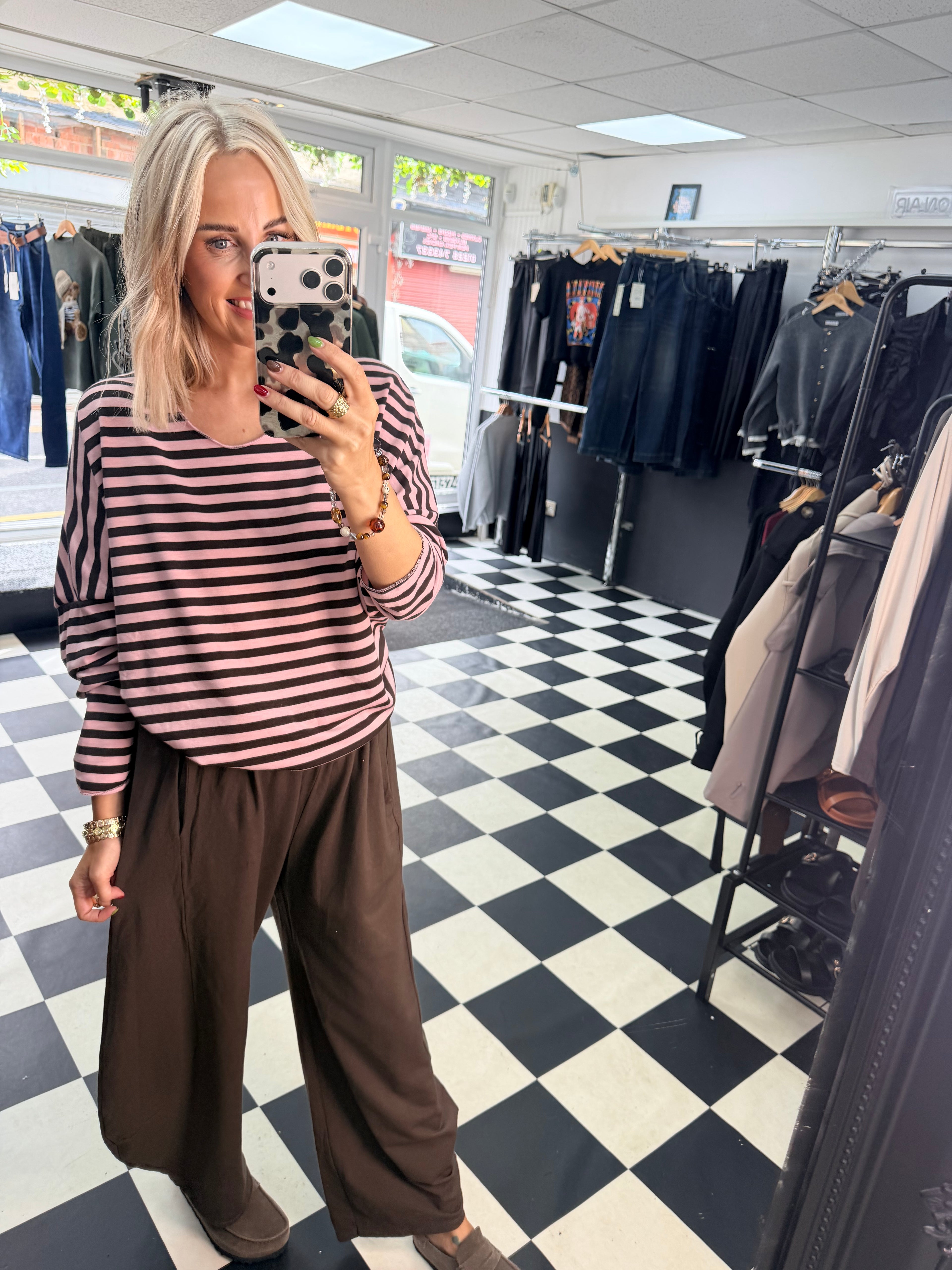 Basic Stripe - Pink and Chocolate