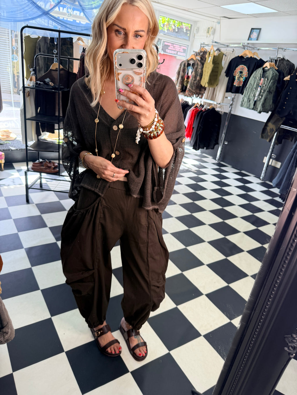 Barrel Side Pocket trousers Chocolate