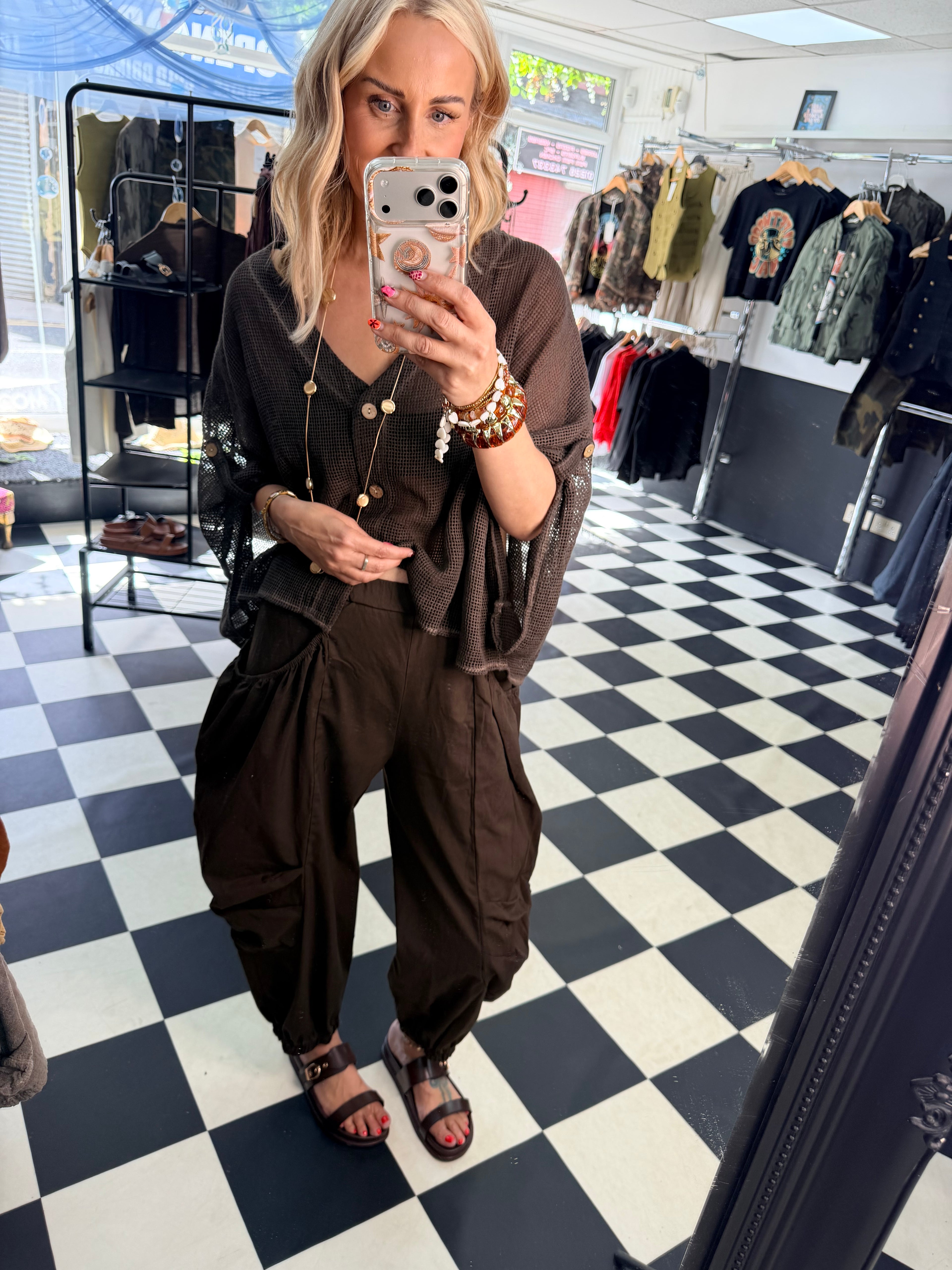 Barrel Side Pocket trousers Chocolate