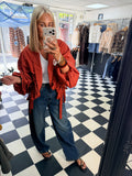 Ruffle Lightweight Jacket Rust Pre Order due in next Fri