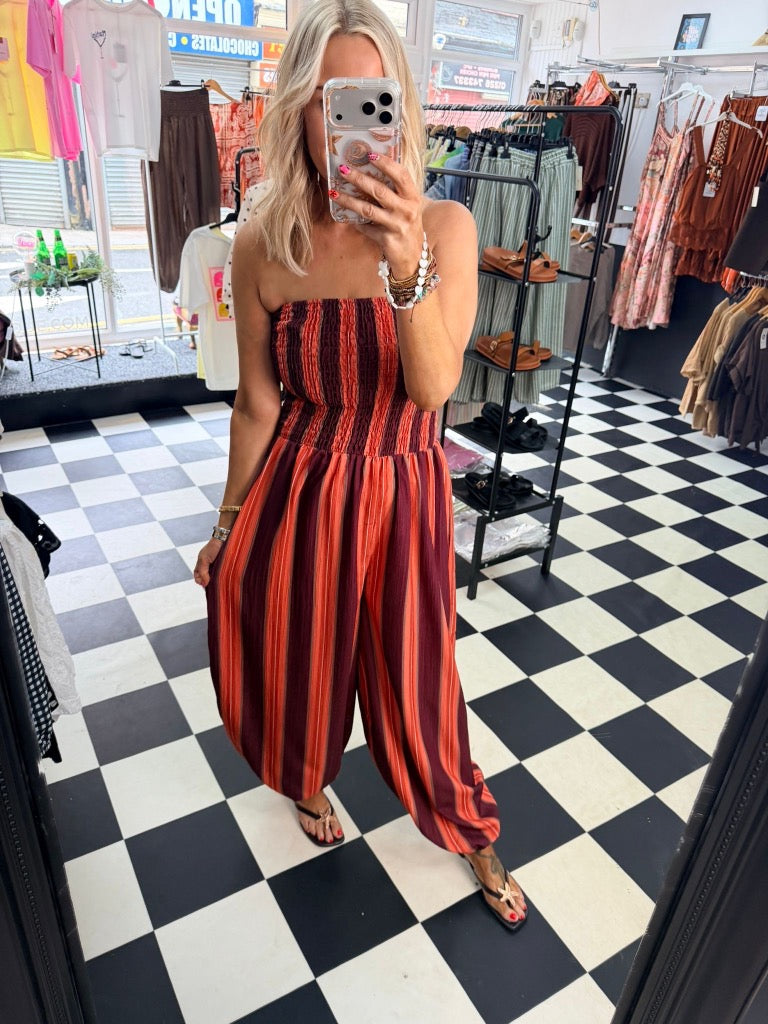 Indigo  Jumpsuit Orange/Plum