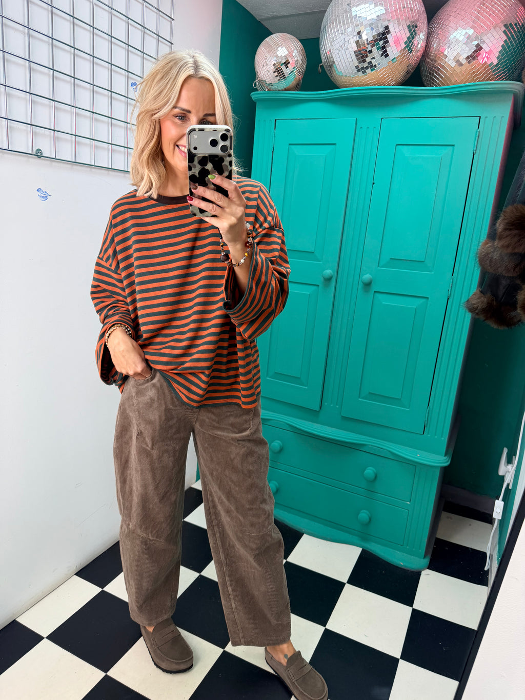 The cosy stripe - Orange and Green
