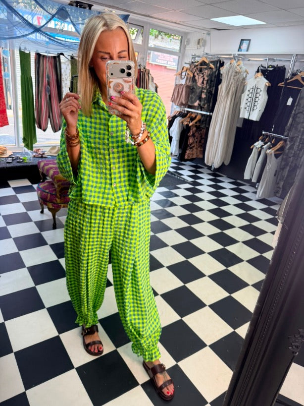 Neon Collection Bloomer Trouser Lime /Slate