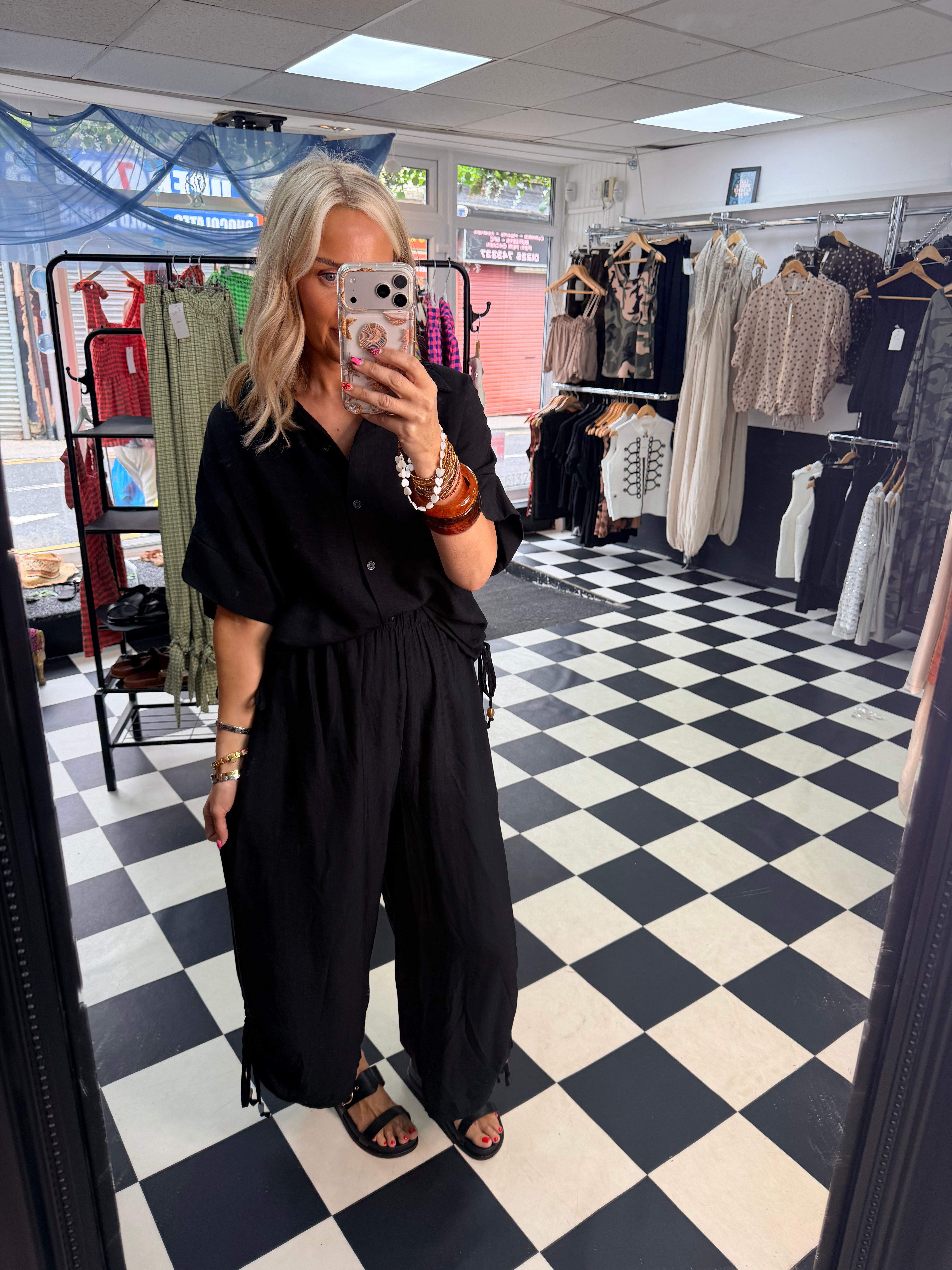 Beaded Co Ord Black