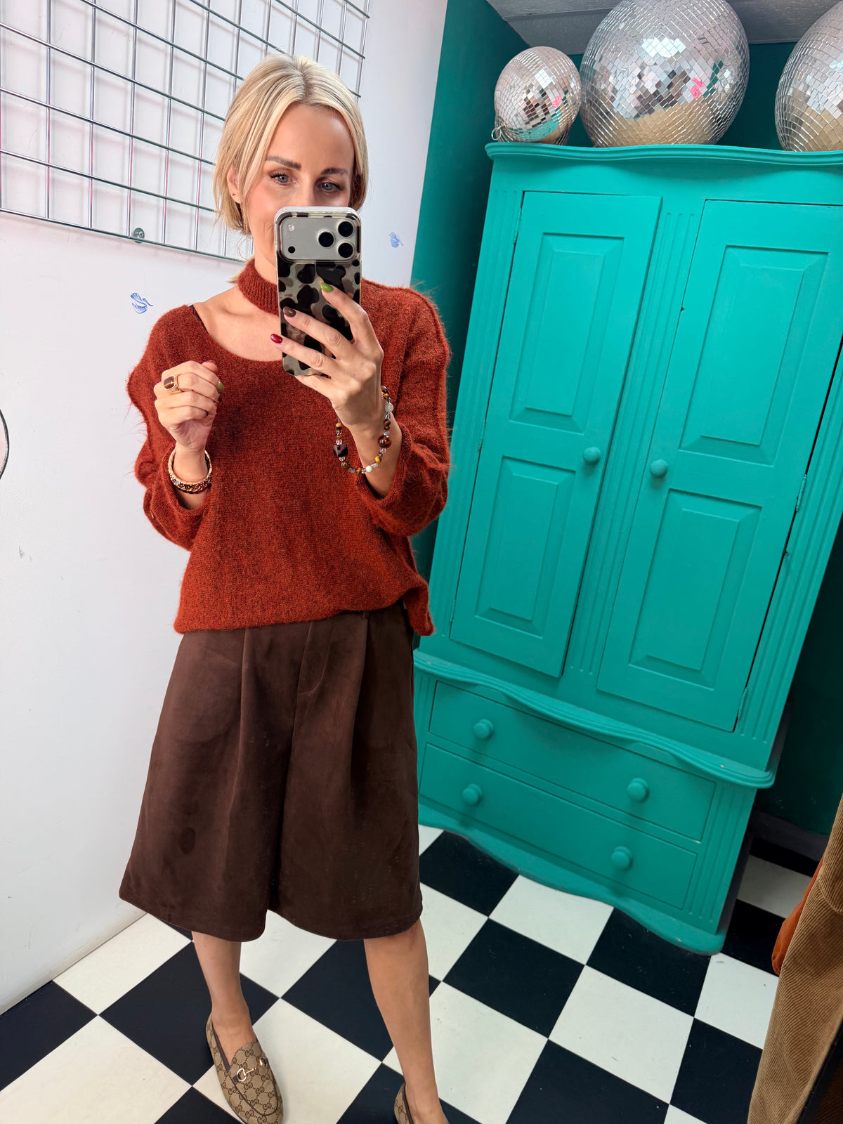 Faux Suede Jorts Chocolate