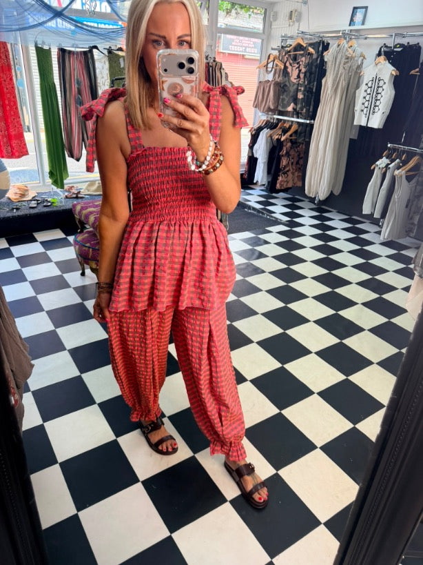 Neon Collection Bloomer Trouser Slate/Coral