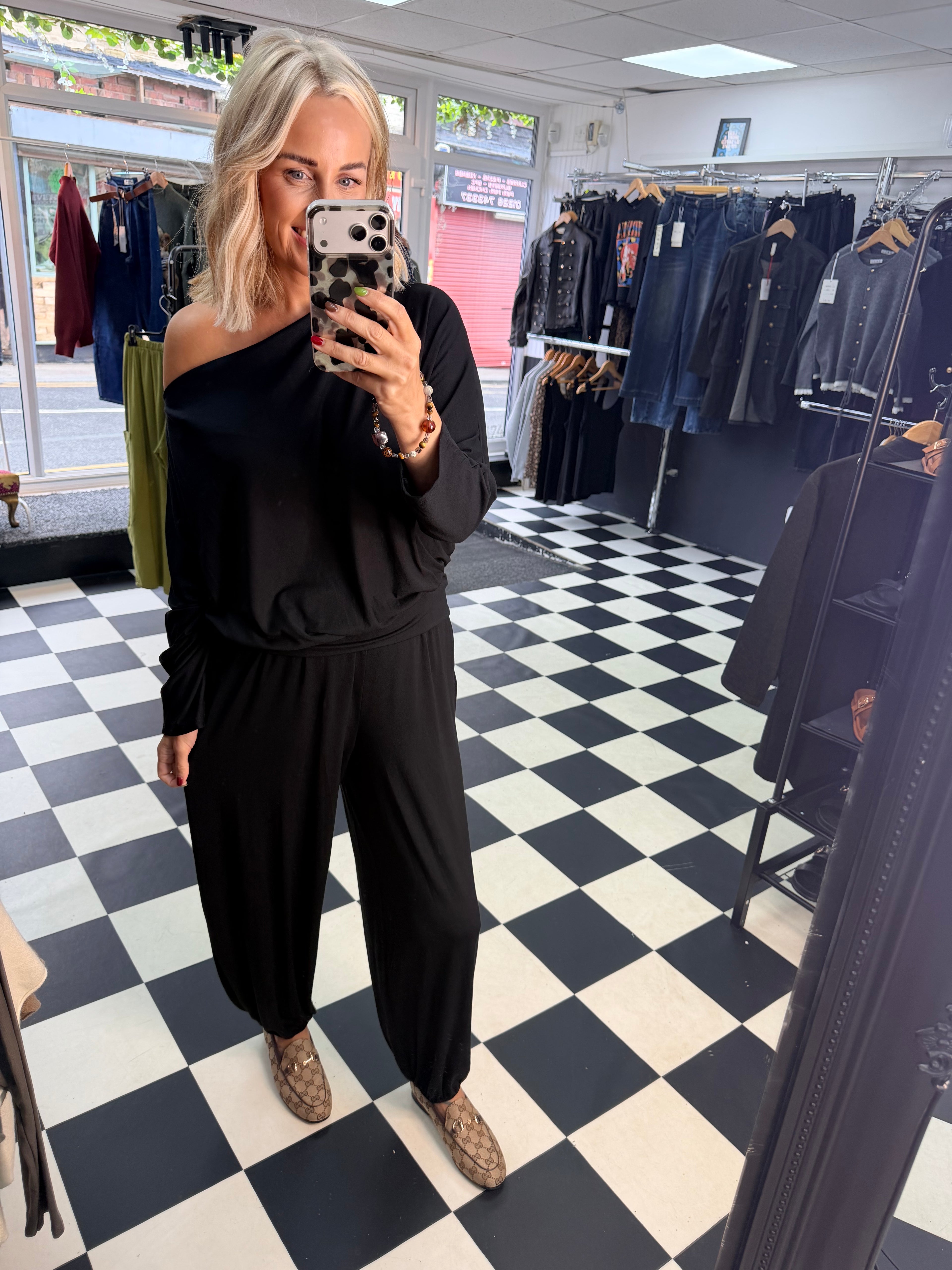 Slouchy Balloon Trousers Black