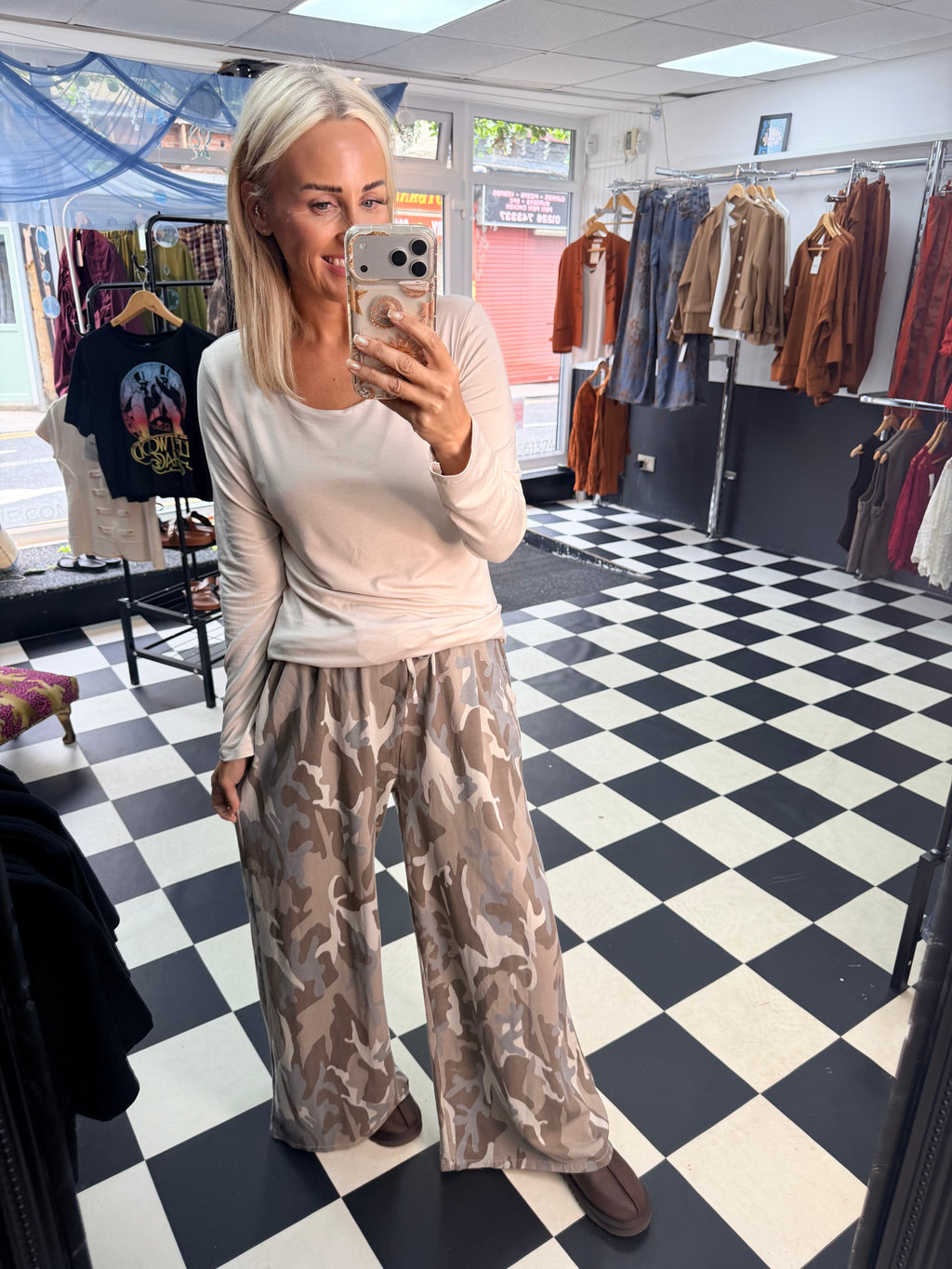 Cargo Straight Leg Joggers Taupe