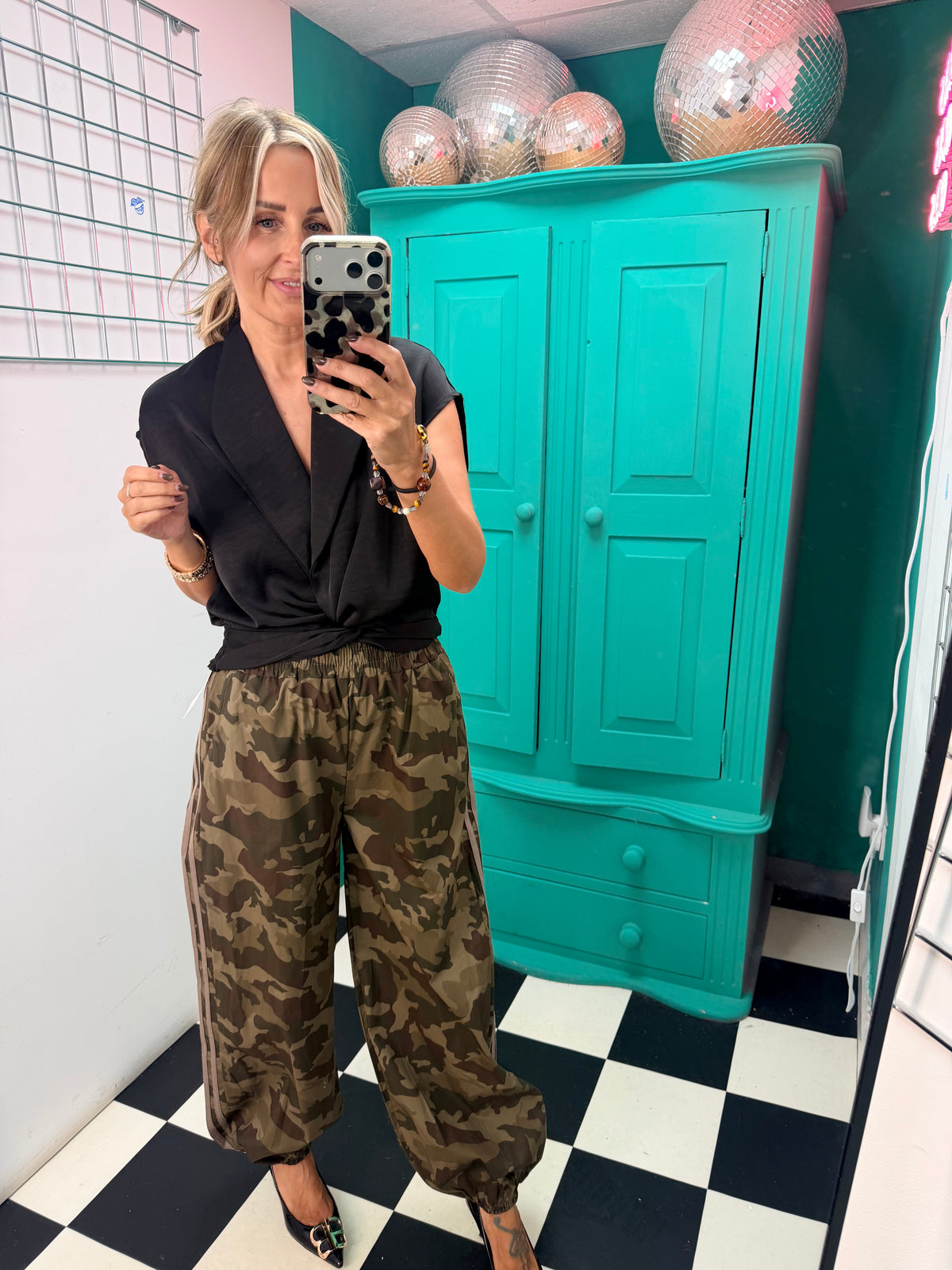 The Camo Club Balloon Trousers Taupe Stripe Special Buy