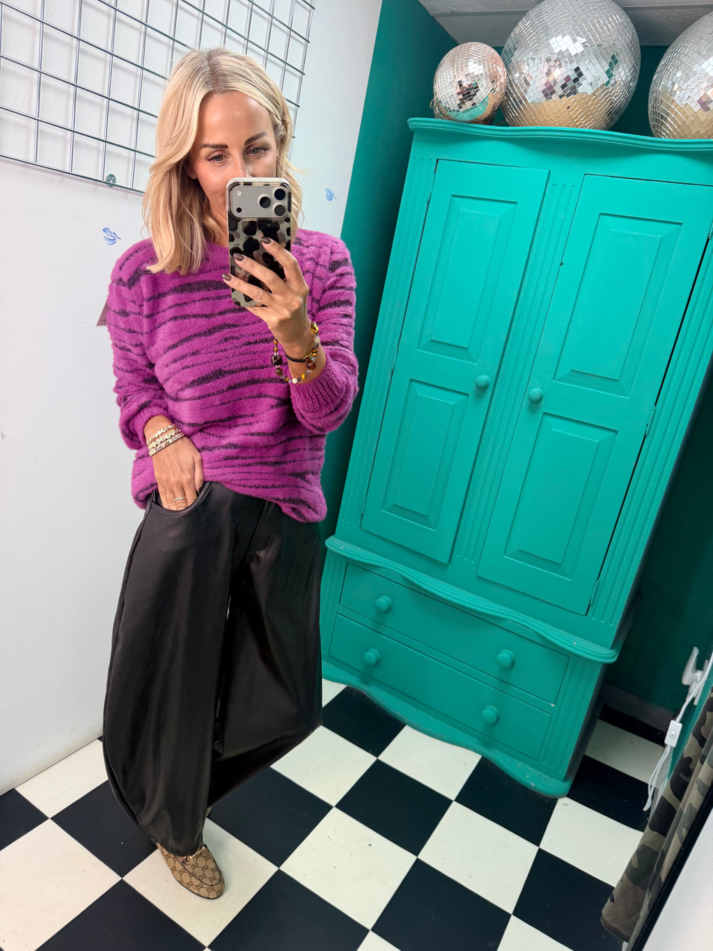 Soft touch Zebra jumper Raspberry Special buy