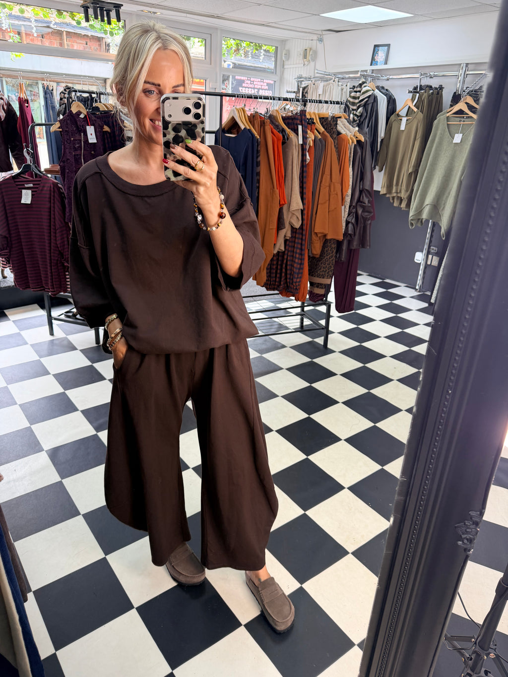 Slouchy Casual Top Chocolate